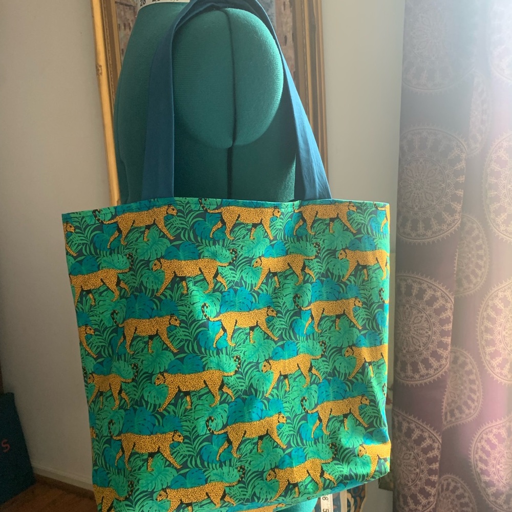 Black and Gold Structured Tote Bag—Handmade - Picture 4 of 4